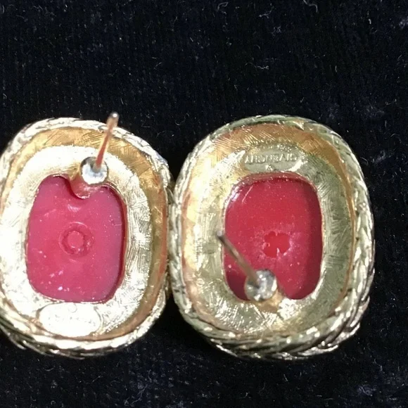 Givenchy Elegant Red and Gold Earrings - Picture 6 of 13